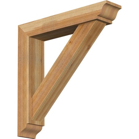 Traditional Traditional Rough Sawn Bracket w/ Offset Brace, Western Red Cedar, 6"W x 30"D x 30"H
